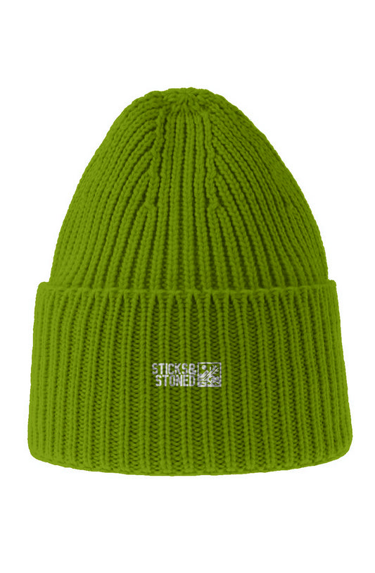 S&S Chunky Rib Knit Logo Beanie